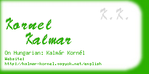kornel kalmar business card